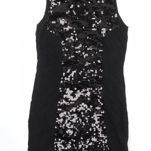 Mango Womens Black Viscose Shift Size M Round Neck Pullover