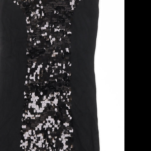Mango Womens Black Viscose Shift Size M Round Neck Pullover