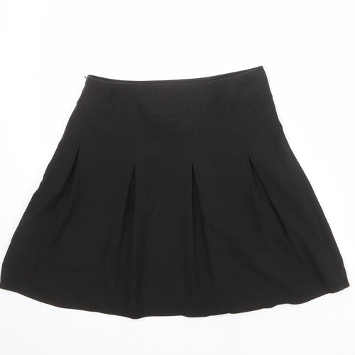 New Look Girls Black Polyester Pleated Skirt Size 14 Years Regular Zip