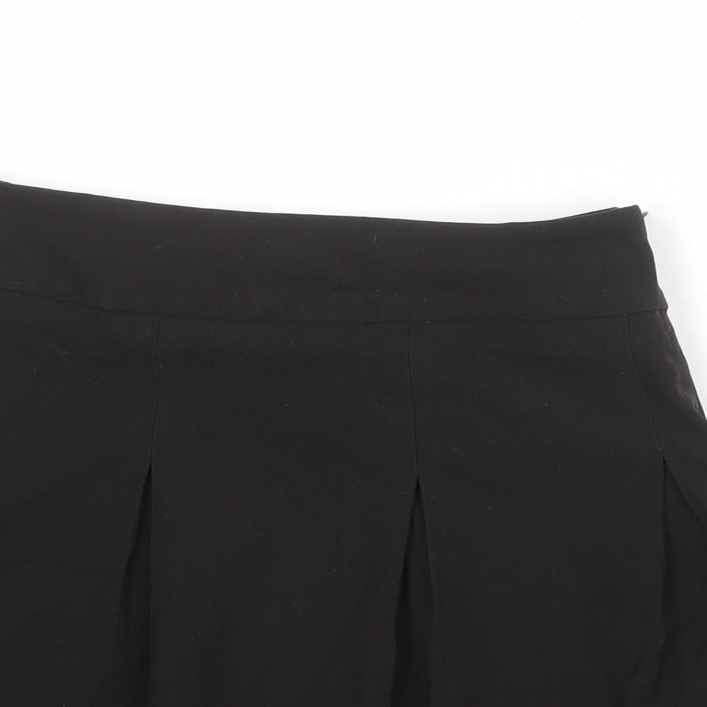 New Look Girls Black Polyester Pleated Skirt Size 14 Years Regular Zip