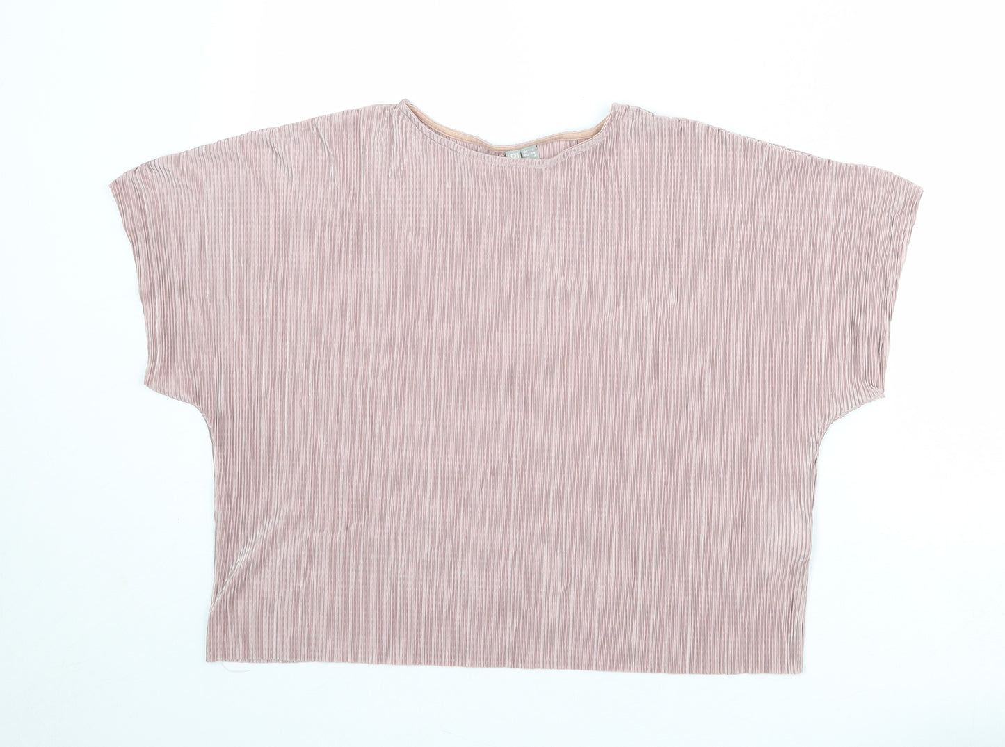 ASOS Womens Pink Geometric Polyester Basic Blouse Size 8 Round Neck