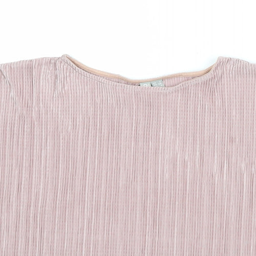 ASOS Womens Pink Geometric Polyester Basic Blouse Size 8 Round Neck