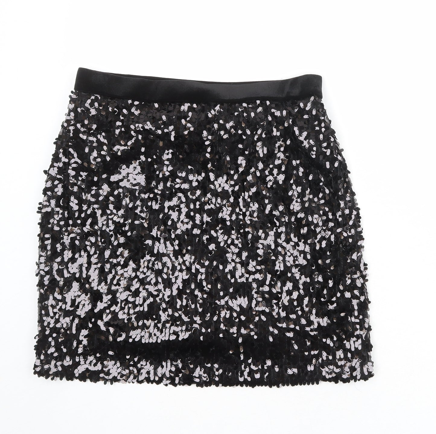 Marks and Spencer Womens Black Polyester A-Line Skirt Size 10