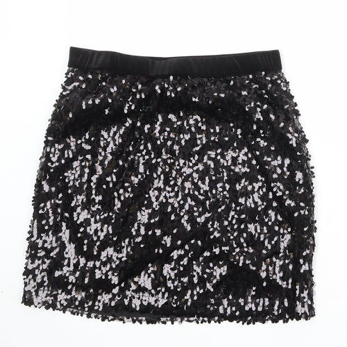 Marks and Spencer Womens Black Polyester A-Line Skirt Size 10