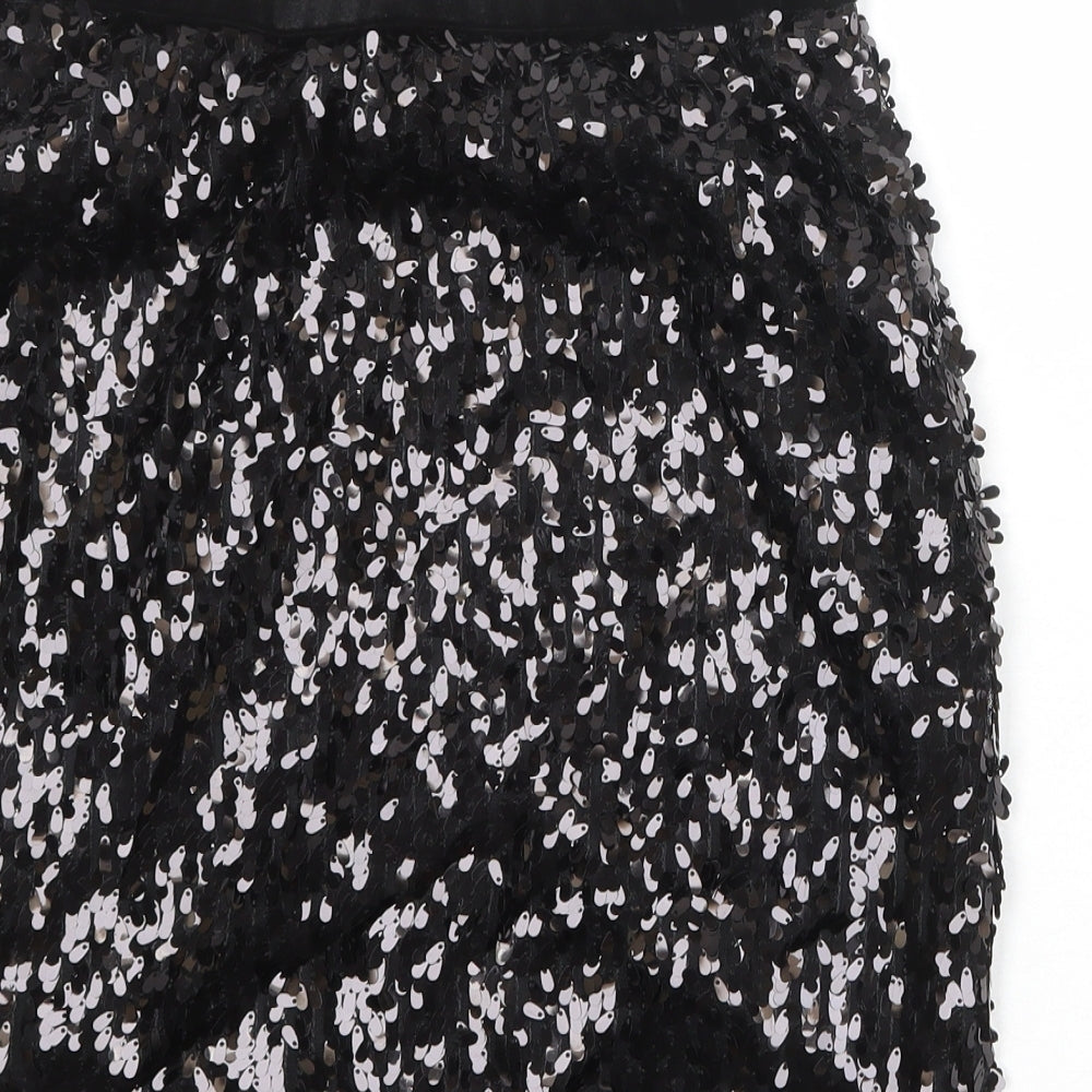Marks and Spencer Womens Black Polyester A-Line Skirt Size 10
