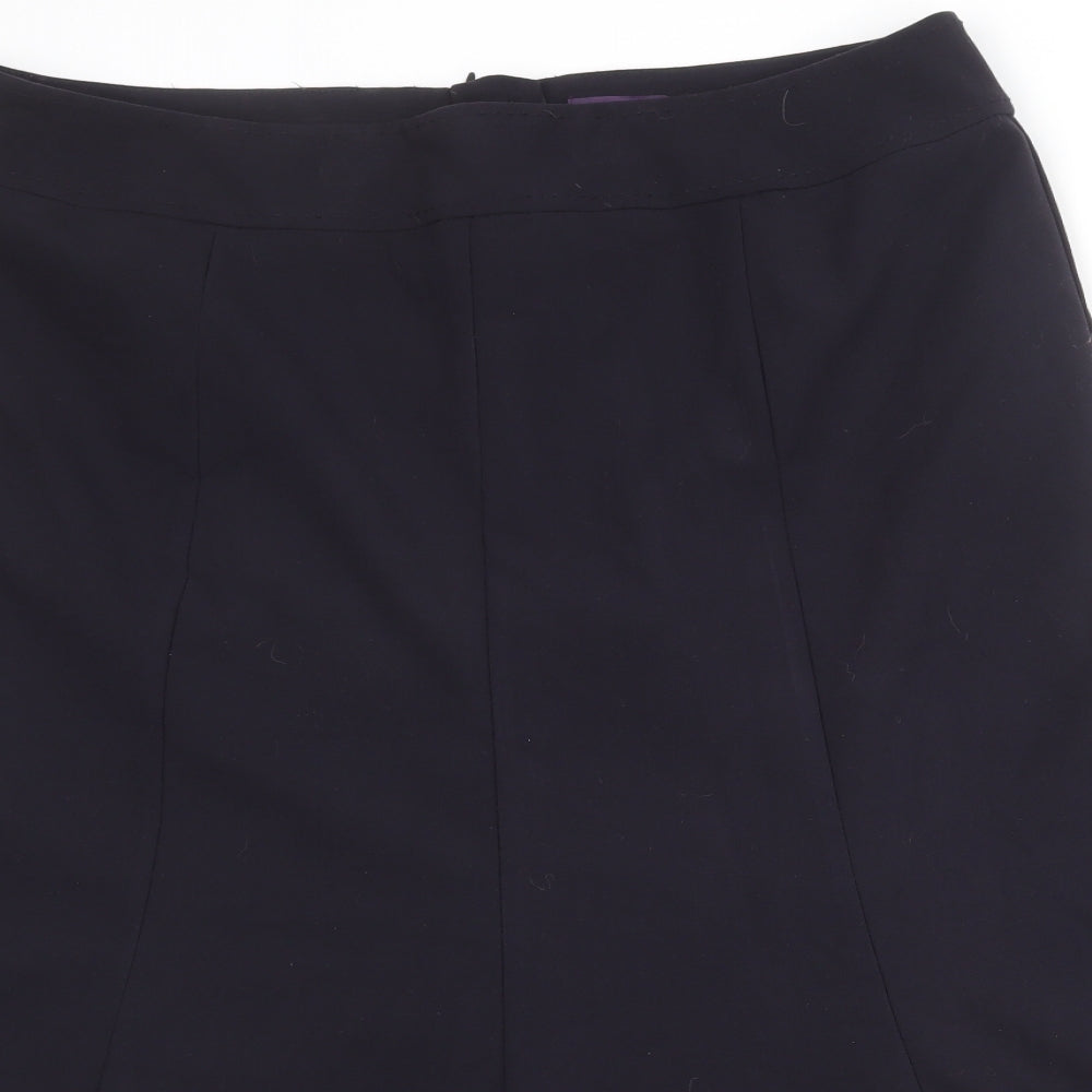 Long Tall Sally Womens Blue Polyester Swing Skirt Size 20 Zip