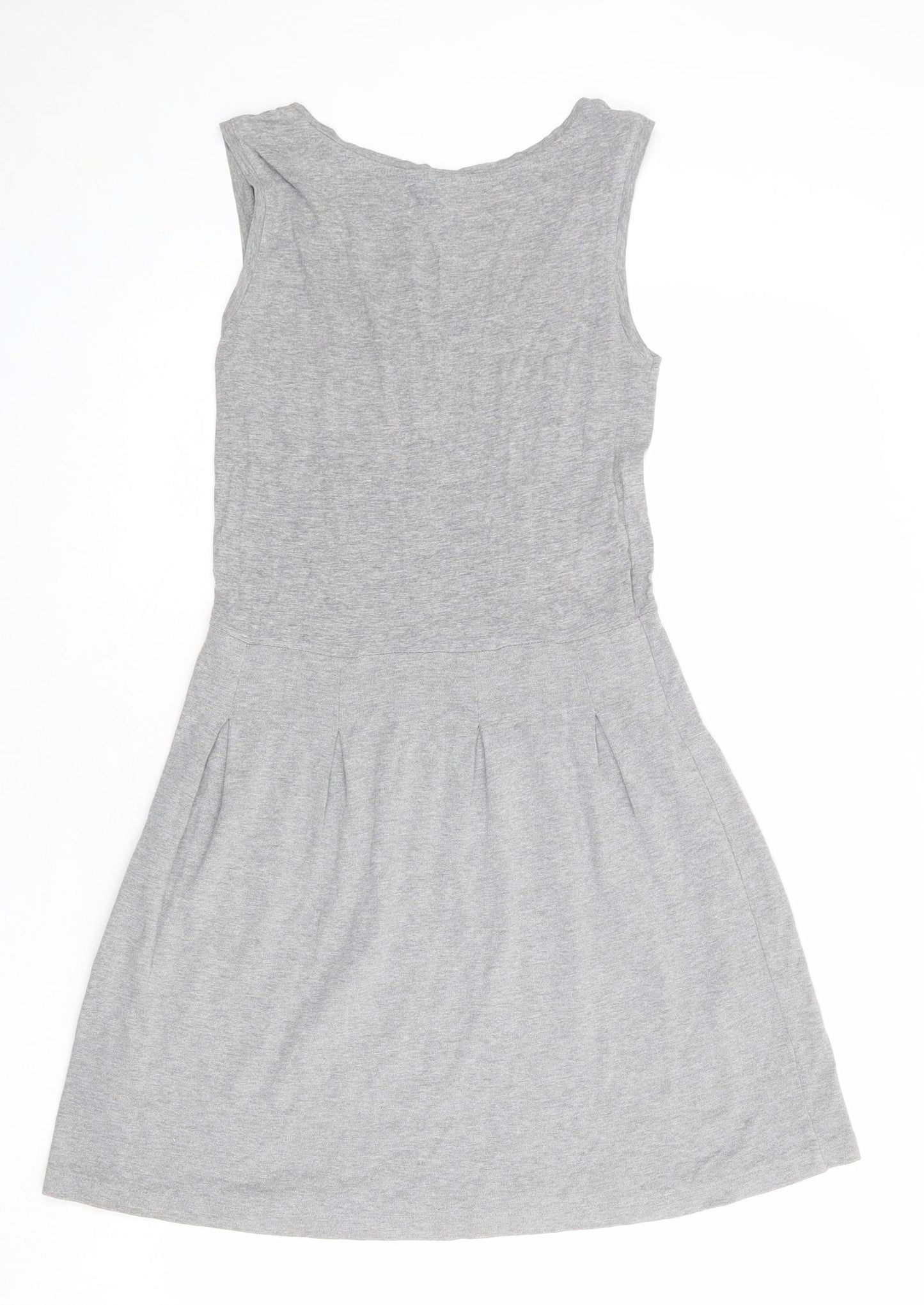 VERO MODA Womens Grey Cotton Tank Dress Size S Round Neck Pullover