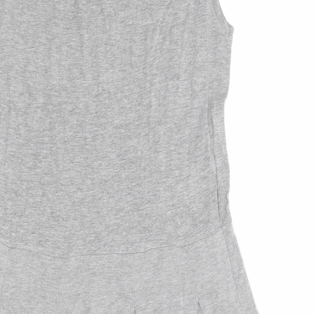 VERO MODA Womens Grey Cotton Tank Dress Size S Round Neck Pullover