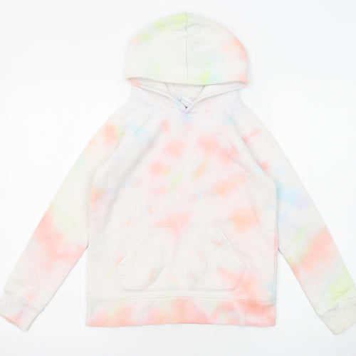 Amazon Girls Multicoloured Geometric Cotton Pullover Hoodie Size 9 Years Pullover