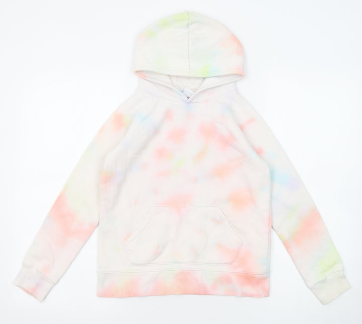 Amazon Girls Multicoloured Geometric Cotton Pullover Hoodie Size 9 Years Pullover