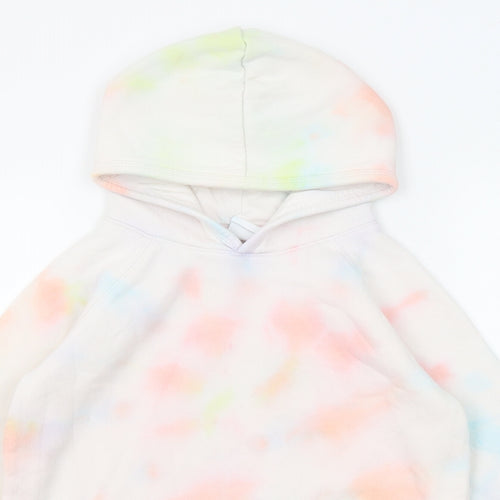 Amazon Girls Multicoloured Geometric Cotton Pullover Hoodie Size 9 Years Pullover