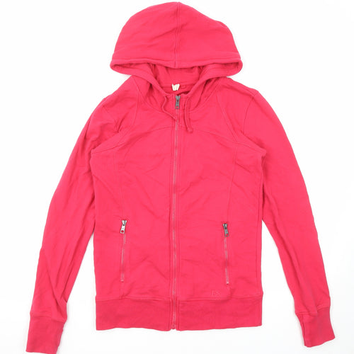 NEXT Womens Pink Cotton Full Zip Hoodie Size 12 Zip