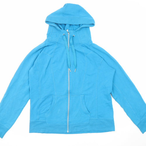 Champion Womens Blue Cotton Full Zip Hoodie Size XL Zip