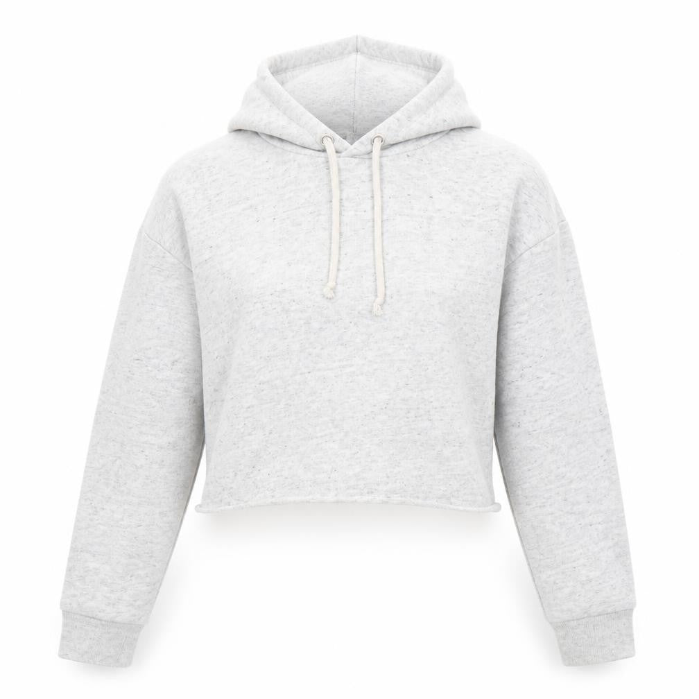 Front view of Divided by H&M women’s grey cotton pullover hoodie, size XS, pullover