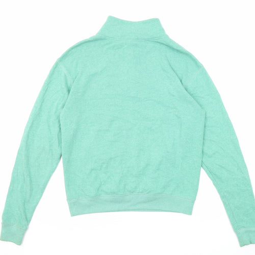 Victoria's Secret Womens Green Cotton Pullover Sweatshirt Size XS Zip - Pink