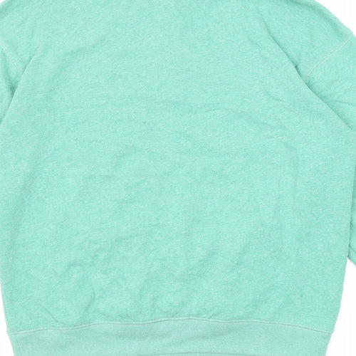 Victoria's Secret Womens Green Cotton Pullover Sweatshirt Size XS Zip - Pink