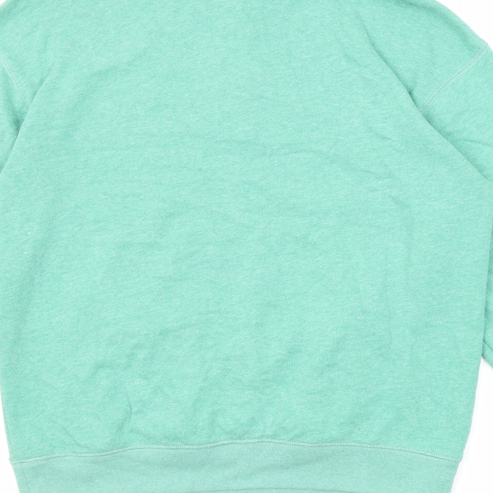 Victoria's Secret Womens Green Cotton Pullover Sweatshirt Size XS Zip - Pink