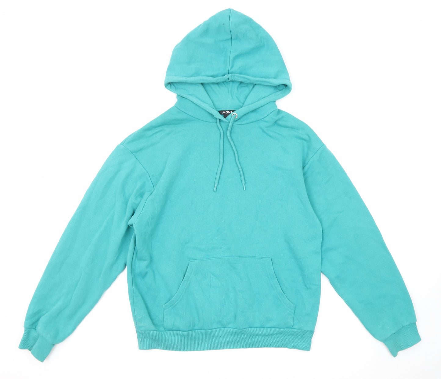 Monki Womens Green Cotton Pullover Hoodie Size XS Pullover