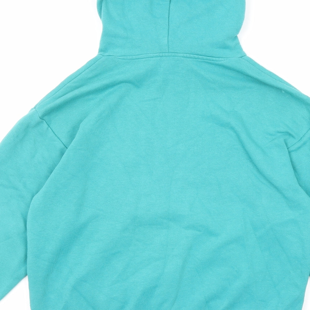 Monki Womens Green Cotton Pullover Hoodie Size XS Pullover
