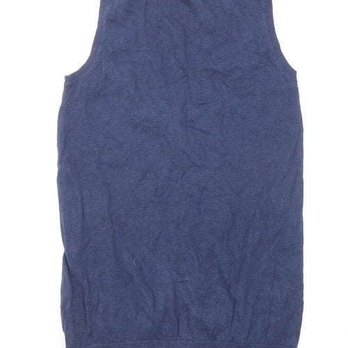 Marks and Spencer Womens Blue V-Neck Cotton Cardigan Jumper Size 10