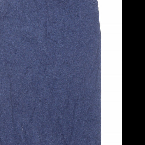 Marks and Spencer Womens Blue V-Neck Cotton Cardigan Jumper Size 10