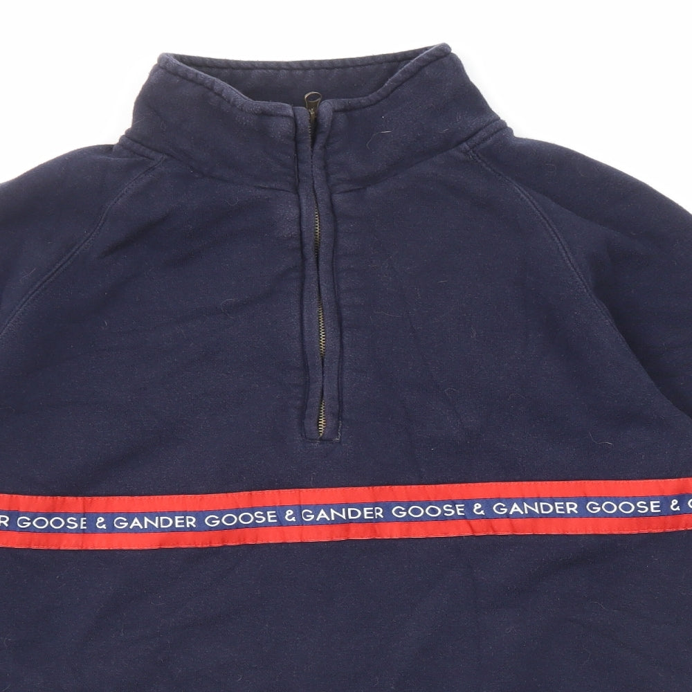 Goose & Gander Mens Blue Cotton Henley Sweatshirt Size M