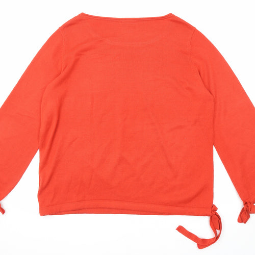Ambria Womens Red Round Neck Acrylic Pullover Jumper Size 16