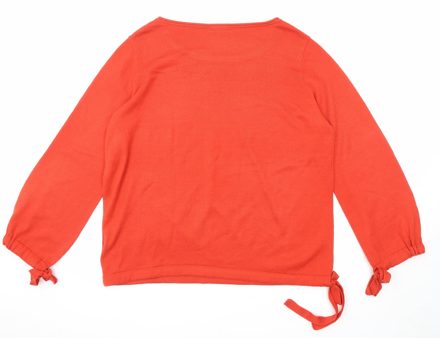 Ambria Womens Red Round Neck Acrylic Pullover Jumper Size 16