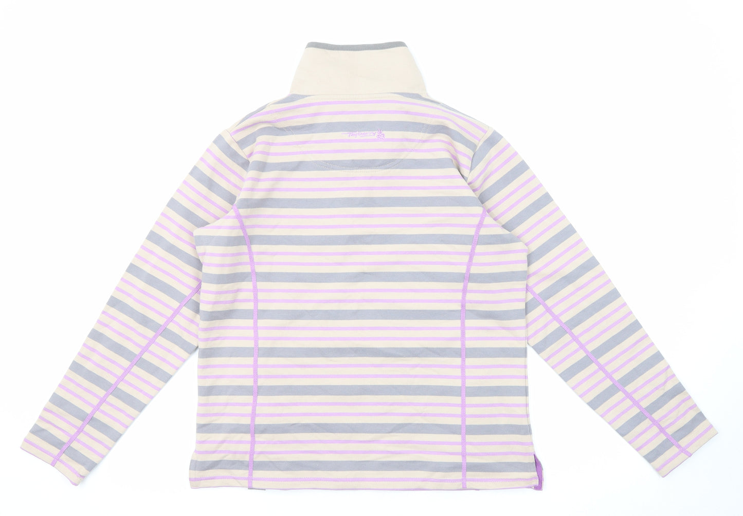 Tayberry Womens Multicoloured Striped Cotton Pullover Sweatshirt Size M Snap