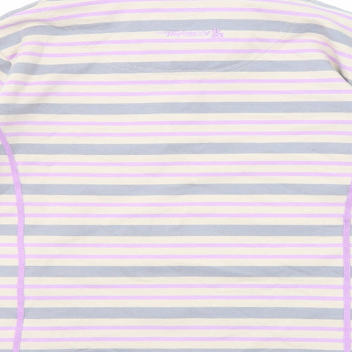 Tayberry Womens Multicoloured Striped Cotton Pullover Sweatshirt Size M Snap