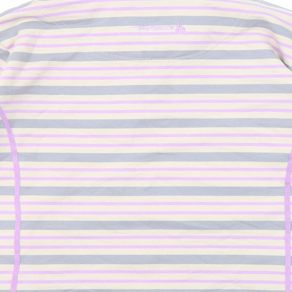 Tayberry Womens Multicoloured Striped Cotton Pullover Sweatshirt Size M Snap