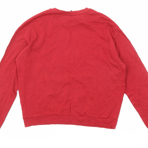 Disney Girls Red Cotton Pullover Sweatshirt Size 13-14 Years Pullover - Minnie Mouse