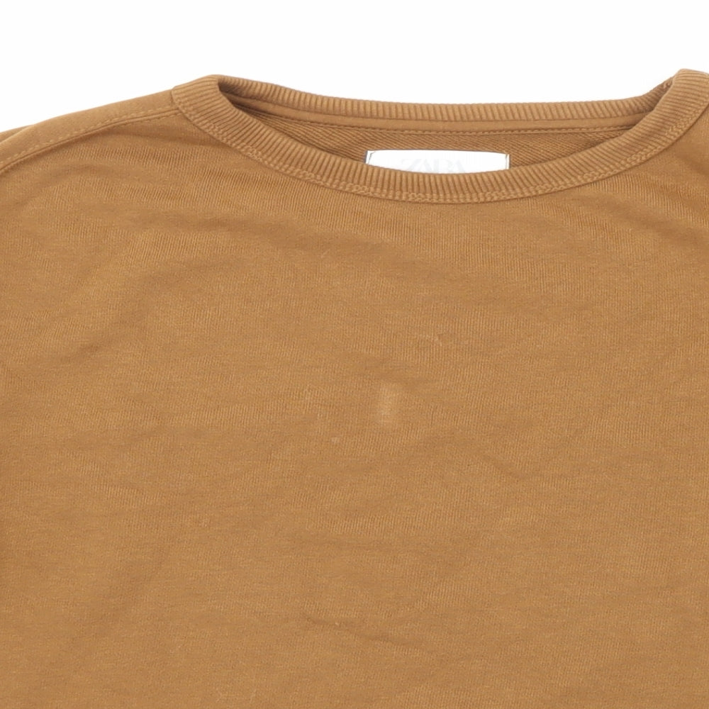 Zara Girls Brown Cotton Pullover Sweatshirt Size 10 Years Pullover