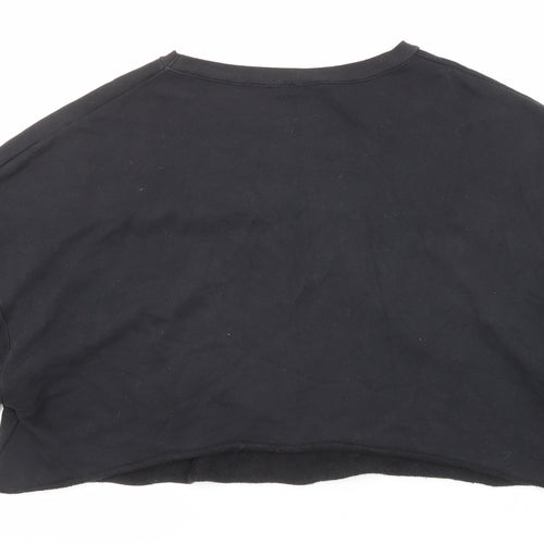 Zara Womens Black Cotton Pullover Sweatshirt Size S Pullover