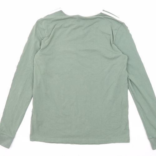 adidas Womens Green Cotton Basic T-Shirt Size 14 Round Neck
