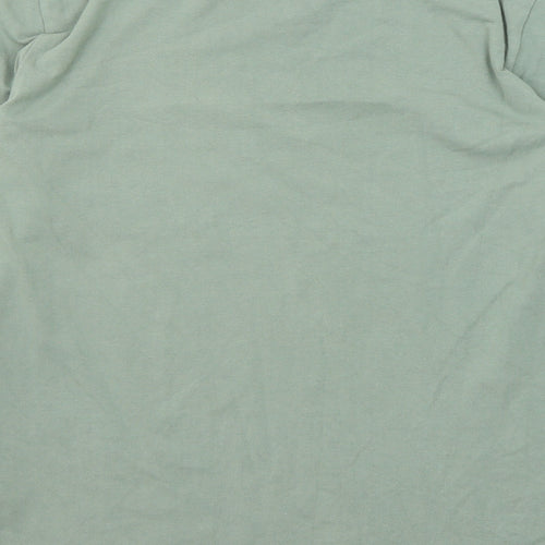 adidas Womens Green Cotton Basic T-Shirt Size 14 Round Neck