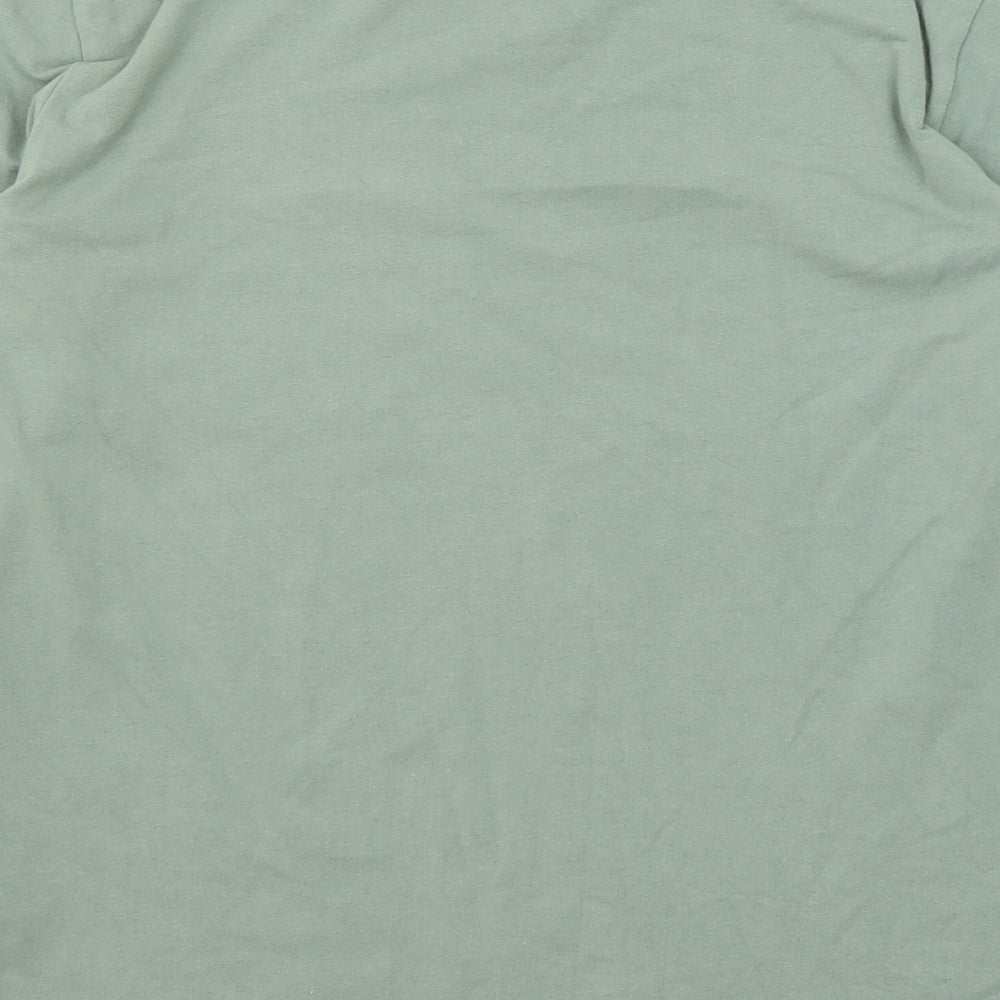 adidas Womens Green Cotton Basic T-Shirt Size 14 Round Neck