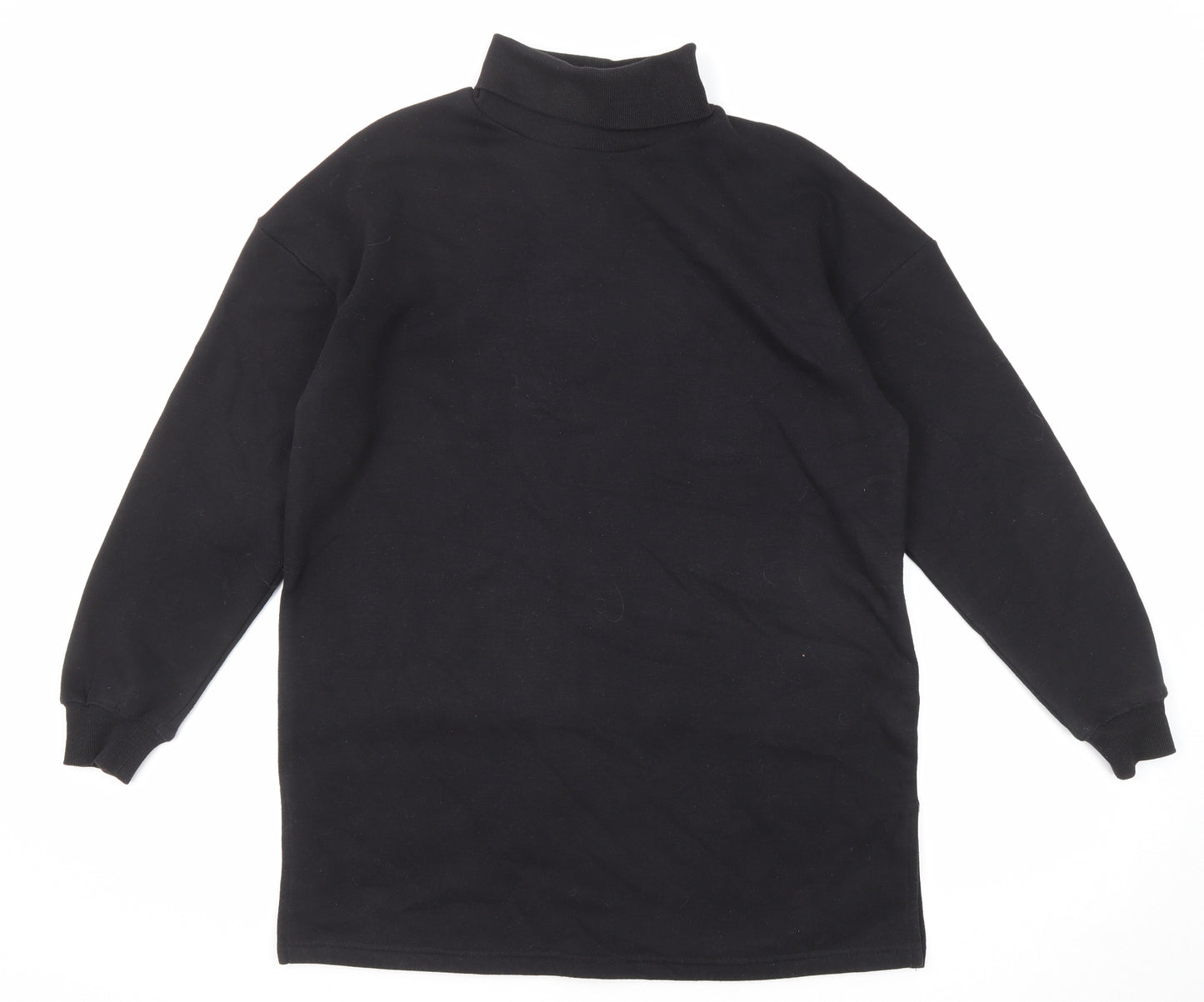 New Look Womens Black Cotton Pullover Sweatshirt Size M Pullover - Long line