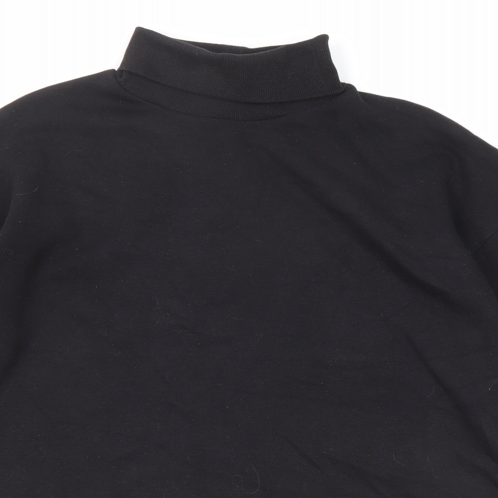 New Look Womens Black Cotton Pullover Sweatshirt Size M Pullover - Long line