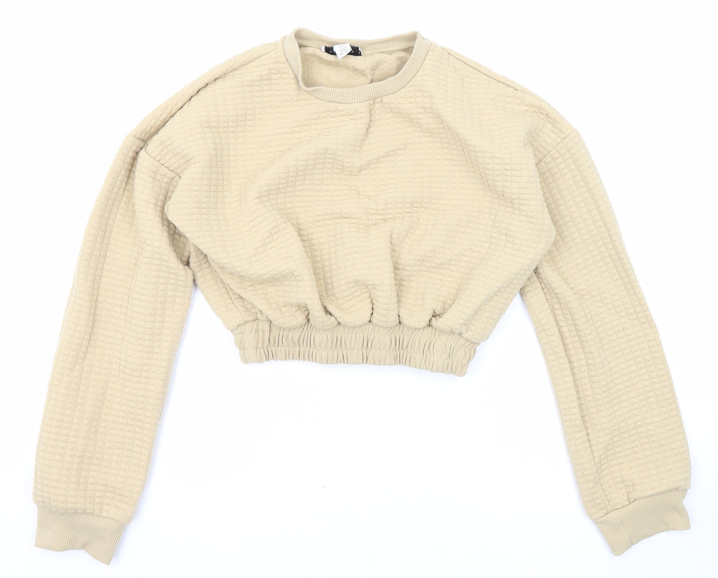 Topshop Womens Beige Polyester Pullover Sweatshirt Size 6 Pullover
