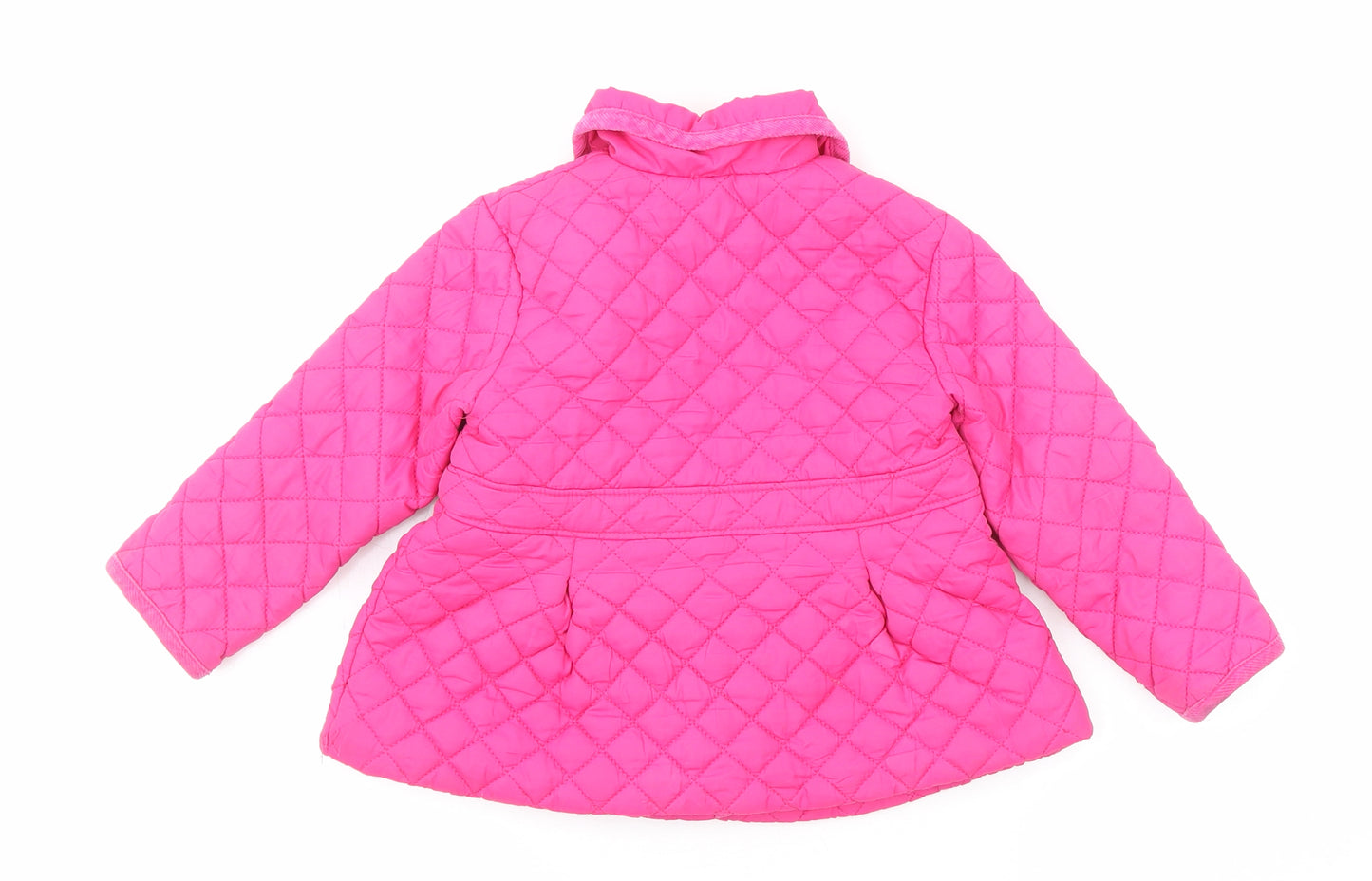 Little Me Girls Pink Quilted Coat Size 3 Years Button