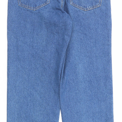 OKAY Mens Blue Cotton Straight Jeans Size 34 in Regular Zip