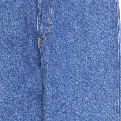 OKAY Mens Blue Cotton Straight Jeans Size 34 in Regular Zip