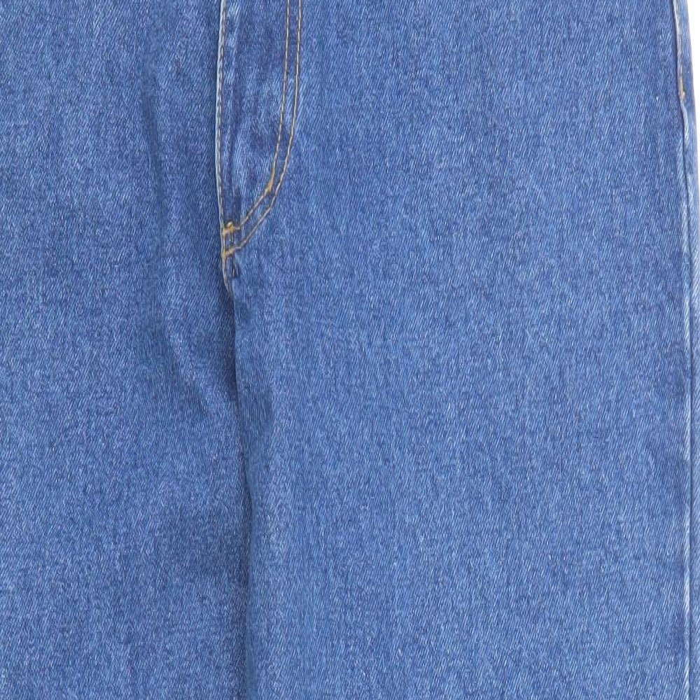 OKAY Mens Blue Cotton Straight Jeans Size 34 in Regular Zip