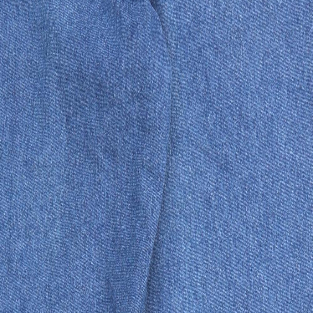 OKAY Mens Blue Cotton Straight Jeans Size 34 in Regular Zip