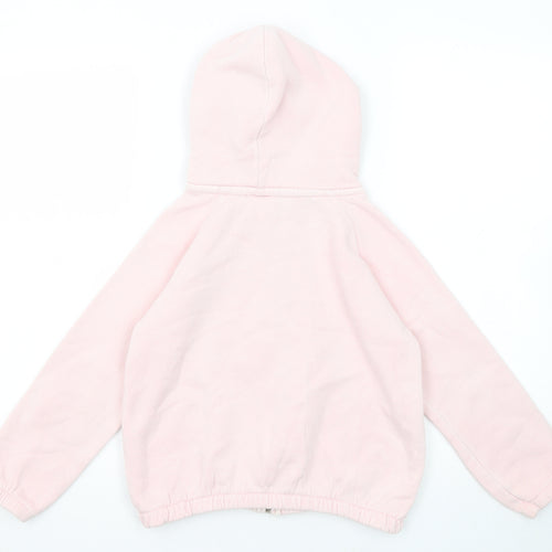 Zara Girls Pink Cotton Full Zip Hoodie Size 8 Years Zip