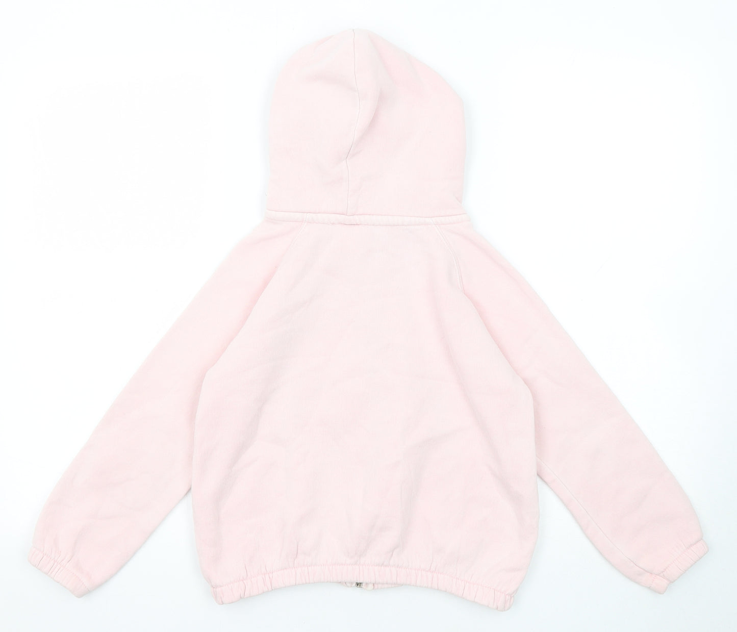 Zara Girls Pink Cotton Full Zip Hoodie Size 8 Years Zip
