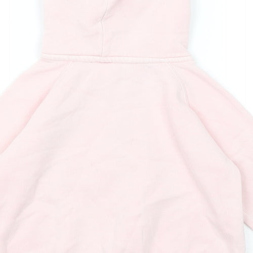 Zara Girls Pink Cotton Full Zip Hoodie Size 8 Years Zip