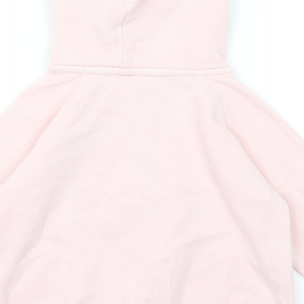Zara Girls Pink Cotton Full Zip Hoodie Size 8 Years Zip