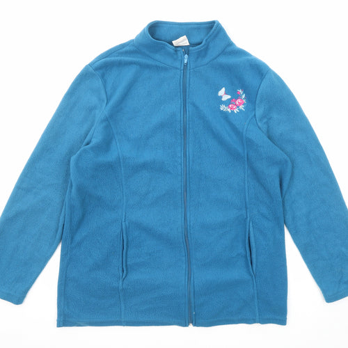 Alison Vallee Womens Blue Jacket Size XL Zip